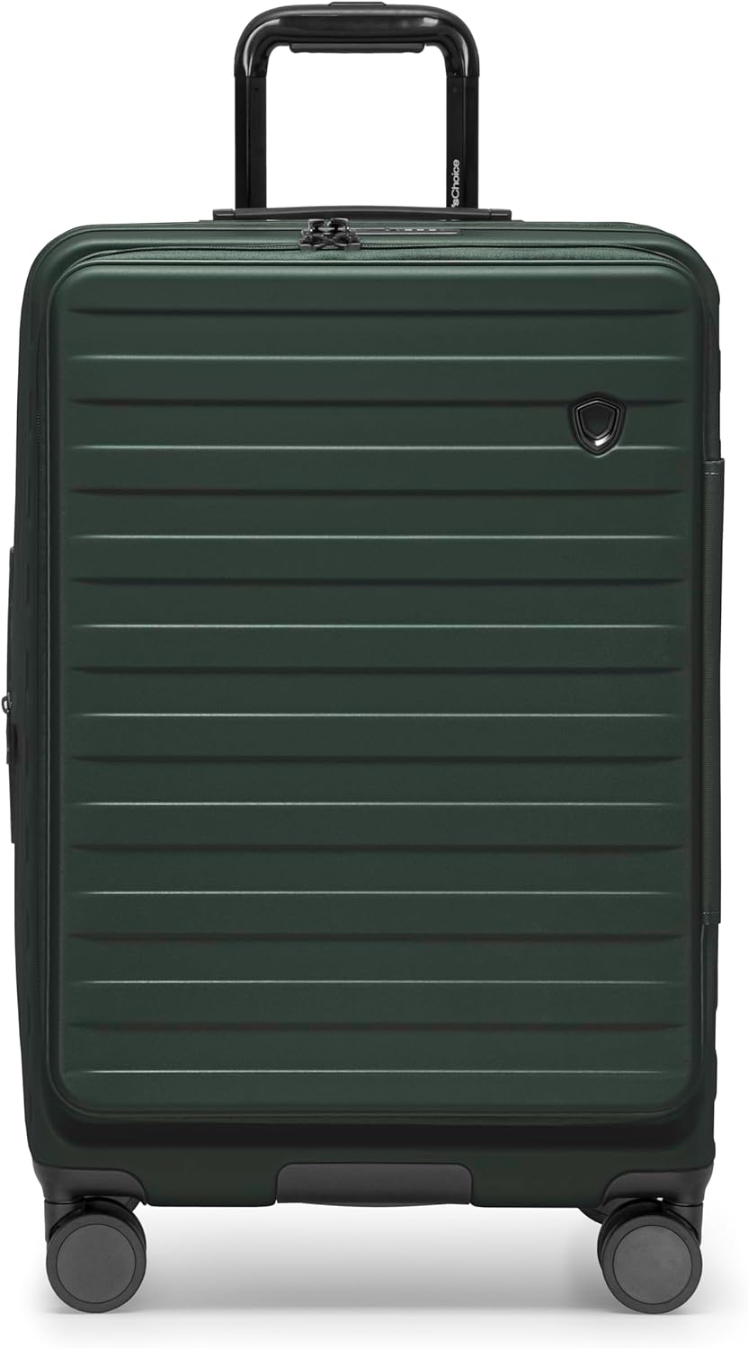 Novia Top Opening Expandable Polycarbonate Luggage with Spinner Wheels, Autumn Leaves, 21-Inch Carry-on