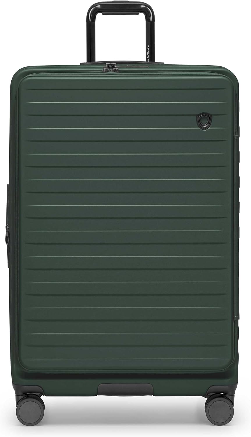 Novia Top Opening Expandable Polycarbonate Luggage with Spinner Wheels, Autumn Leaves, 21-Inch Carry-on