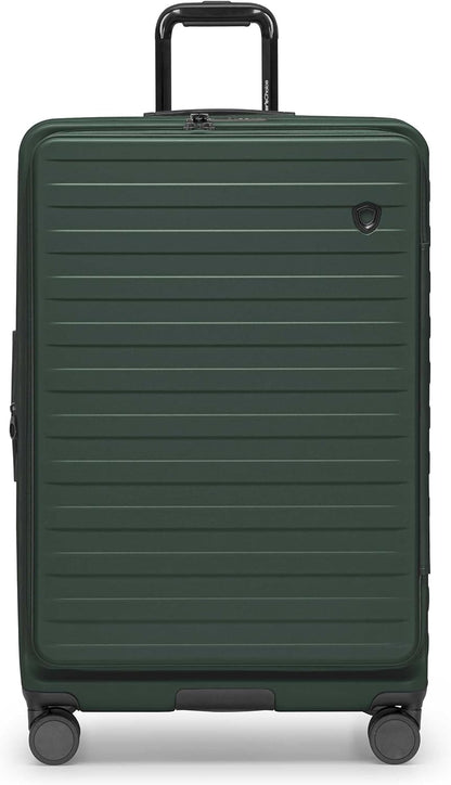 Novia Top Opening Expandable Polycarbonate Luggage with Spinner Wheels, Autumn Leaves, 21-Inch Carry-on