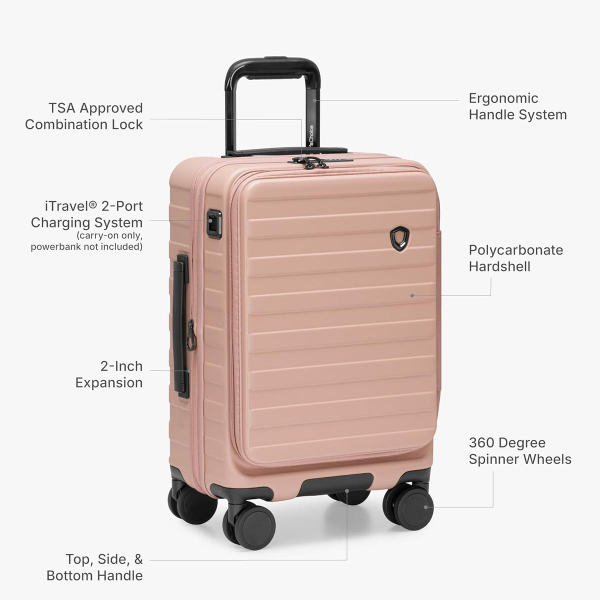 Novia Top Opening Expandable Polycarbonate Luggage with Spinner Wheels, Autumn Leaves, 21-Inch Carry-on