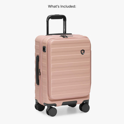 Novia Top Opening Expandable Polycarbonate Luggage with Spinner Wheels, Autumn Leaves, 21-Inch Carry-on