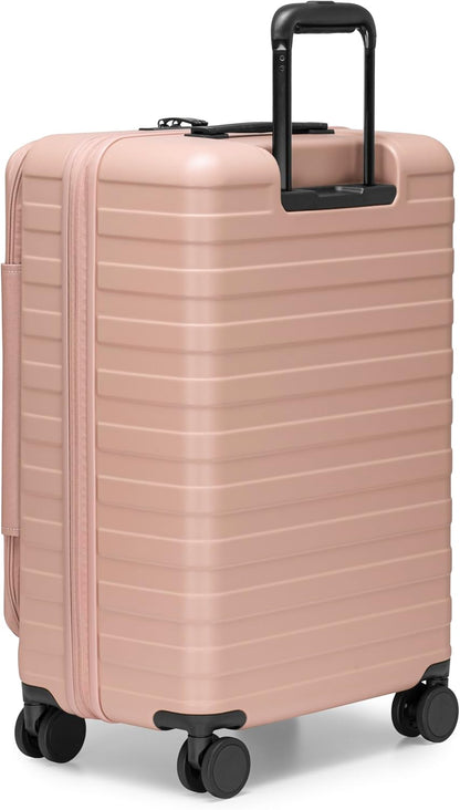 Novia Top Opening Expandable Polycarbonate Luggage with Spinner Wheels, Autumn Leaves, 21-Inch Carry-on
