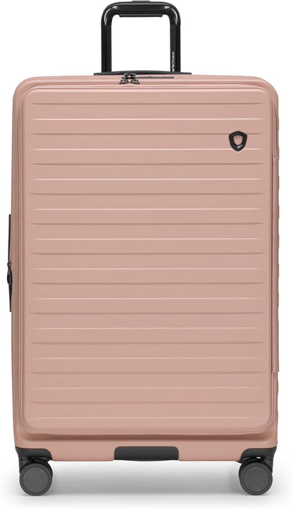 Novia Top Opening Expandable Polycarbonate Luggage with Spinner Wheels, Autumn Leaves, 21-Inch Carry-on