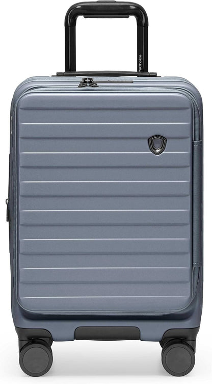 Novia Top Opening Expandable Polycarbonate Luggage with Spinner Wheels, Autumn Leaves, 21-Inch Carry-on