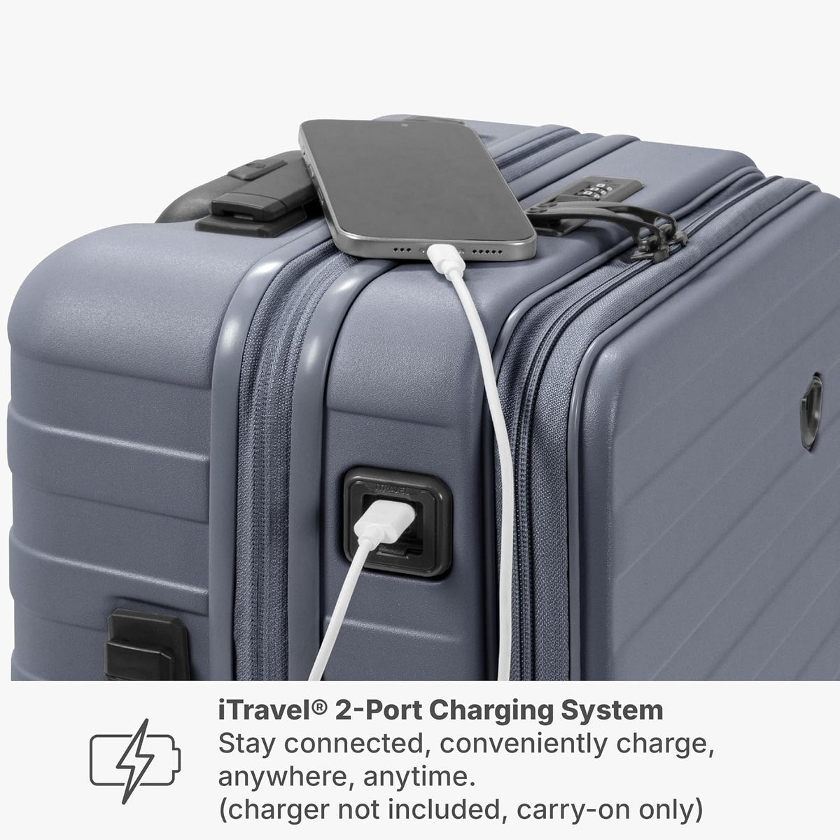 Novia Top Opening Expandable Polycarbonate Luggage with Spinner Wheels, Autumn Leaves, 21-Inch Carry-on