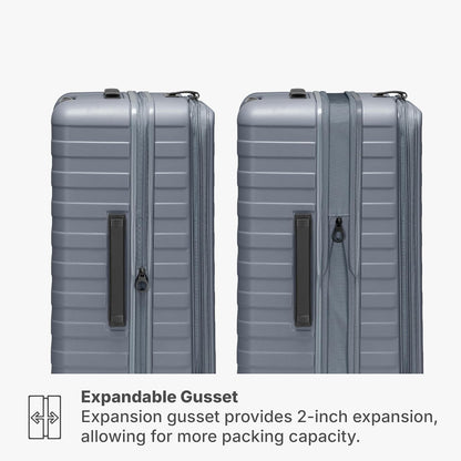 Novia Top Opening Expandable Polycarbonate Luggage with Spinner Wheels, Autumn Leaves, 21-Inch Carry-on