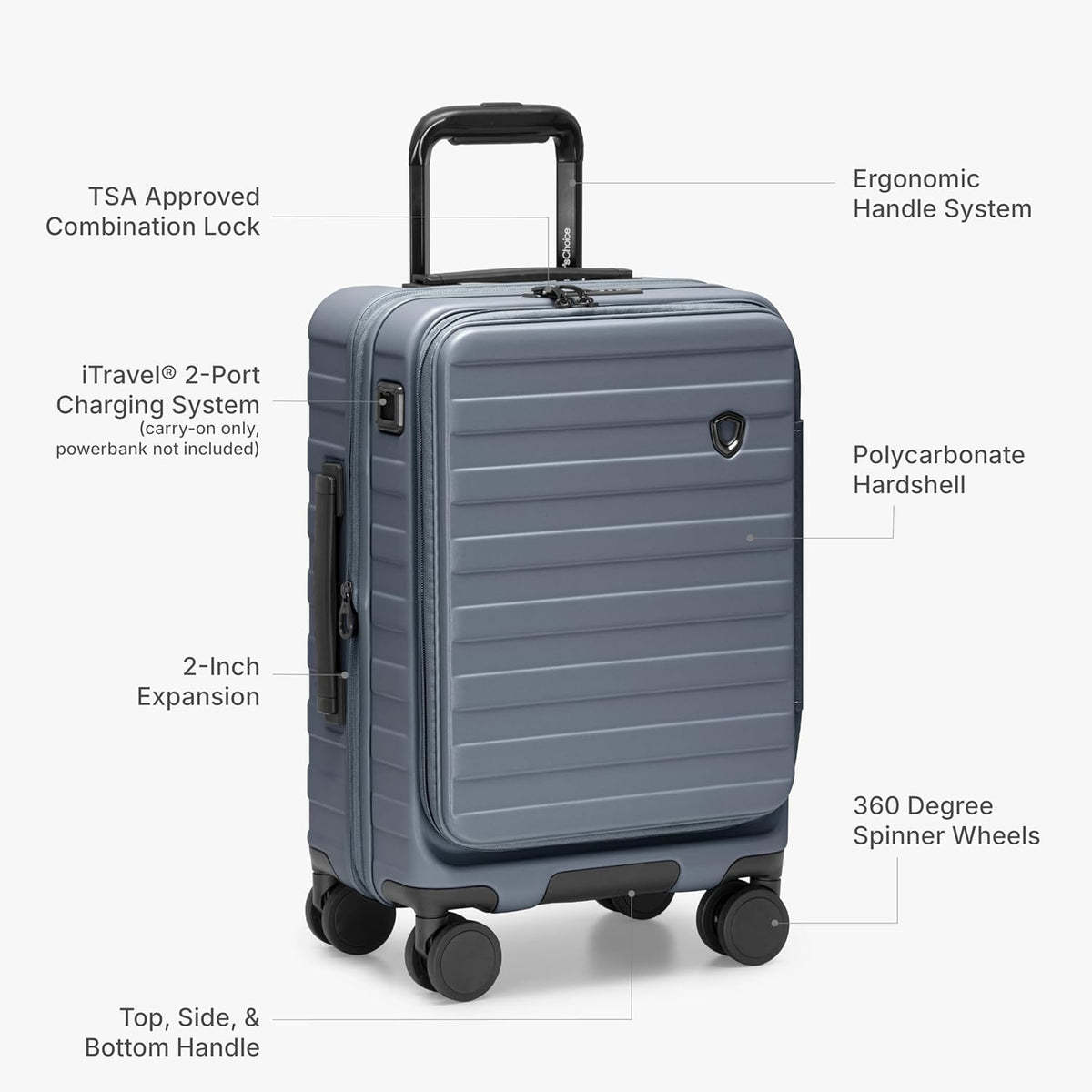 Novia Top Opening Expandable Polycarbonate Luggage with Spinner Wheels, Autumn Leaves, 21-Inch Carry-on