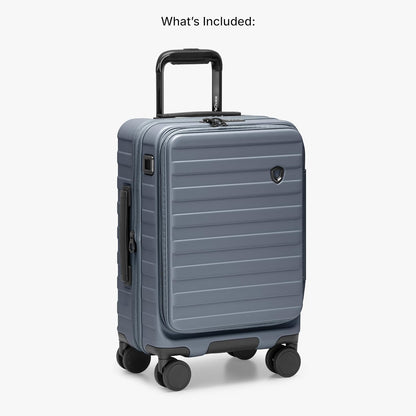 Novia Top Opening Expandable Polycarbonate Luggage with Spinner Wheels, Autumn Leaves, 21-Inch Carry-on