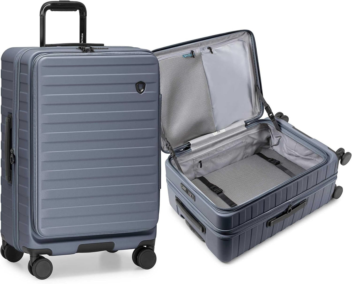 Novia Top Opening Expandable Polycarbonate Luggage with Spinner Wheels, Autumn Leaves, 21-Inch Carry-on