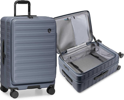 Novia Top Opening Expandable Polycarbonate Luggage with Spinner Wheels, Autumn Leaves, 21-Inch Carry-on