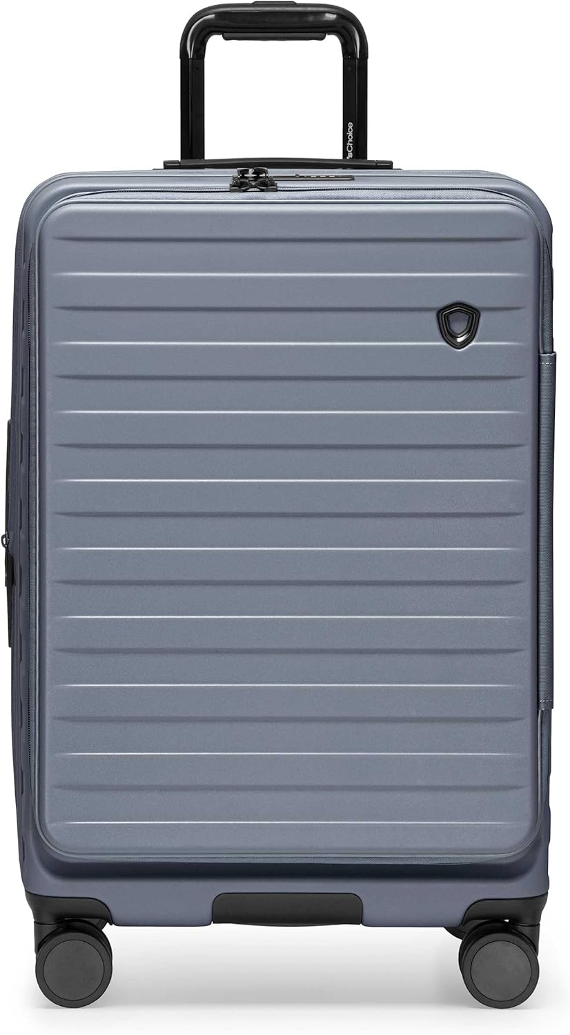 Novia Top Opening Expandable Polycarbonate Luggage with Spinner Wheels, Autumn Leaves, 21-Inch Carry-on