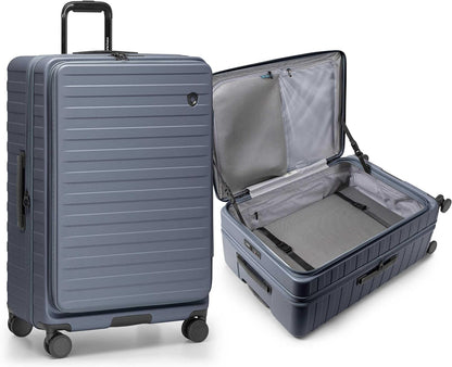 Novia Top Opening Expandable Polycarbonate Luggage with Spinner Wheels, Autumn Leaves, 21-Inch Carry-on