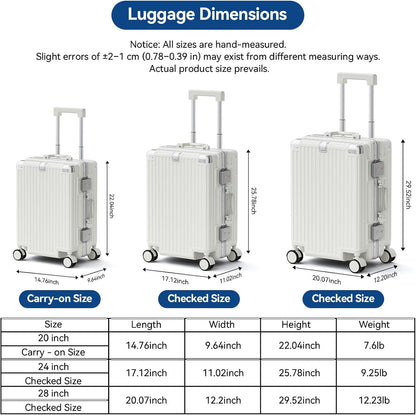 Carry On Luggage, Zipperless Hardside Suitcase, Mint Green, 20 in | Aluminum Frame, Airline Approved, Charger Port, Cup and Phone Holder, Side and Front Hook, Metal Corner Protectors, TSA Lock