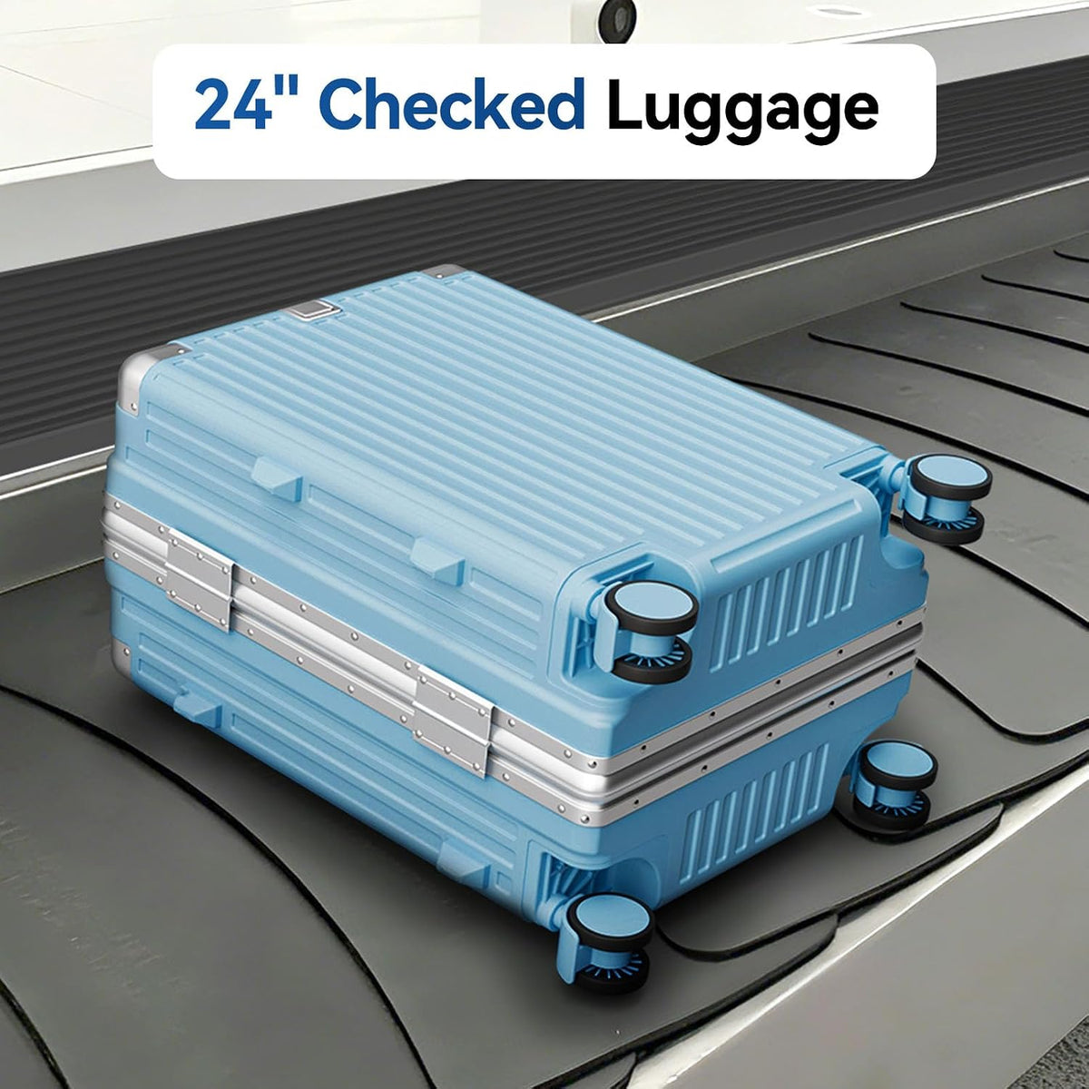 Carry On Luggage, Zipperless Hardside Suitcase, Mint Green, 20 in | Aluminum Frame, Airline Approved, Charger Port, Cup and Phone Holder, Side and Front Hook, Metal Corner Protectors, TSA Lock