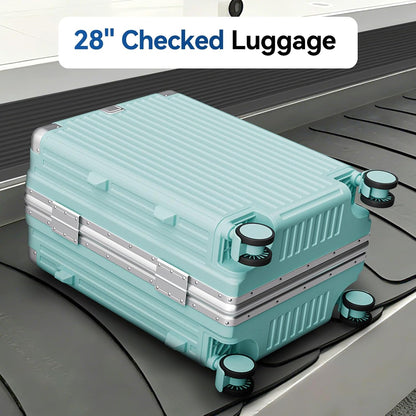 Carry On Luggage, Zipperless Hardside Suitcase, Mint Green, 20 in | Aluminum Frame, Airline Approved, Charger Port, Cup and Phone Holder, Side and Front Hook, Metal Corner Protectors, TSA Lock