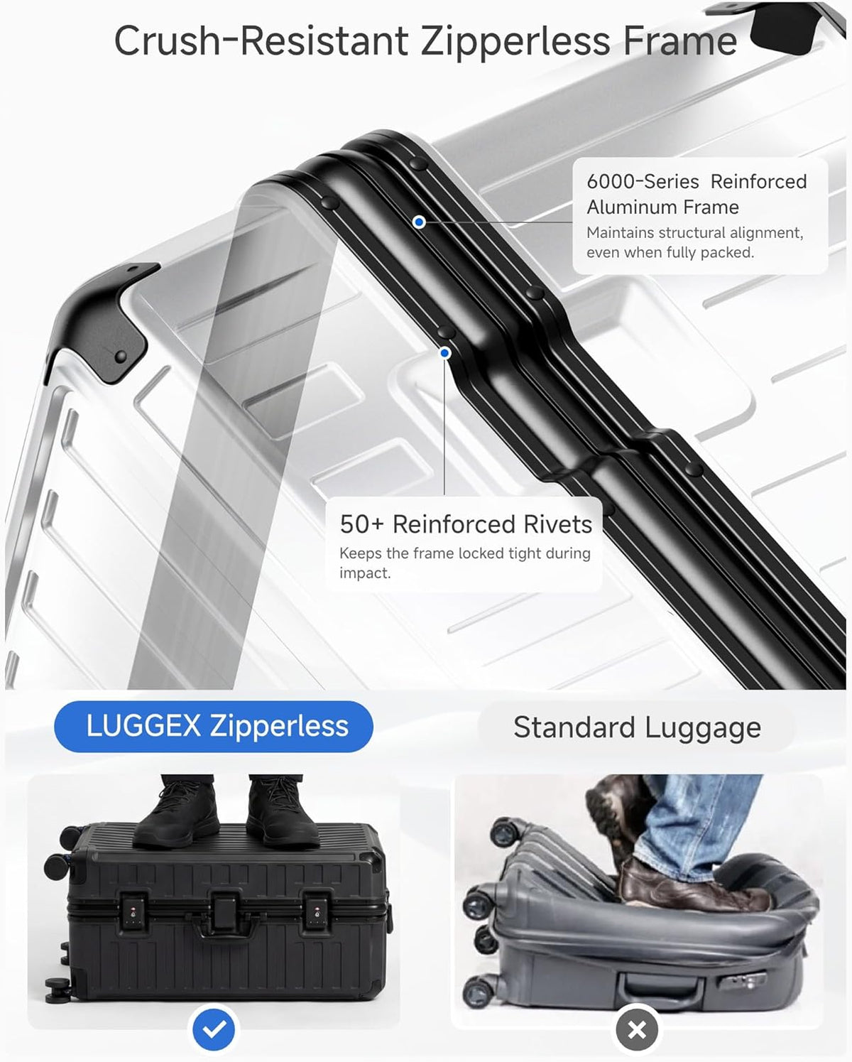 LUGGEX Zipperless Carry On Luggage with Spinner Wheels 22.5" x 15.5" x 9.6", SF81 Aluminum Polycarbonate Hard Shell Front Opening Suitcase, TSA & Cup Holder (ZX-Pro, Olive Green)