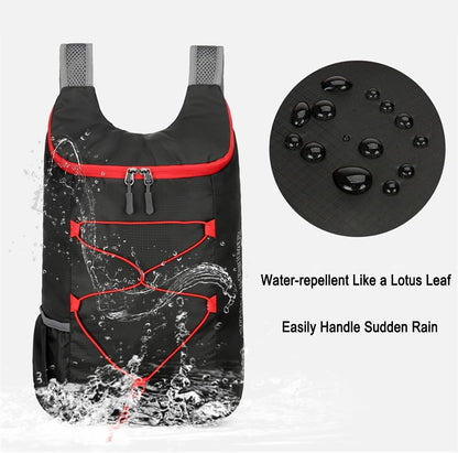 Lightweight and Thin Foldable Backpack, Climbing Bag, Hiking Daypack,15L Waterproof Travel Packable Rucksack (Black)