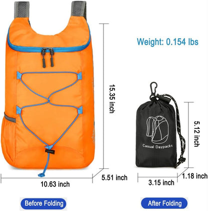 Lightweight and Thin Foldable Backpack, Climbing Bag, Hiking Daypack,15L Waterproof Travel Packable Rucksack (Black)