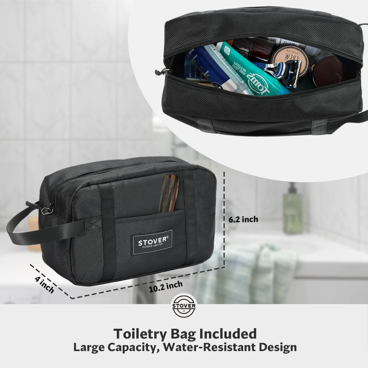 45/80/100L Rolling Duffel Bag with Wheels, X-Large Durable Travel Duffle + Toiletry Bag, Heavy Duty, Packable with Shoulder Straps- Use as Luggage or Backpack, Men/Women (Black)