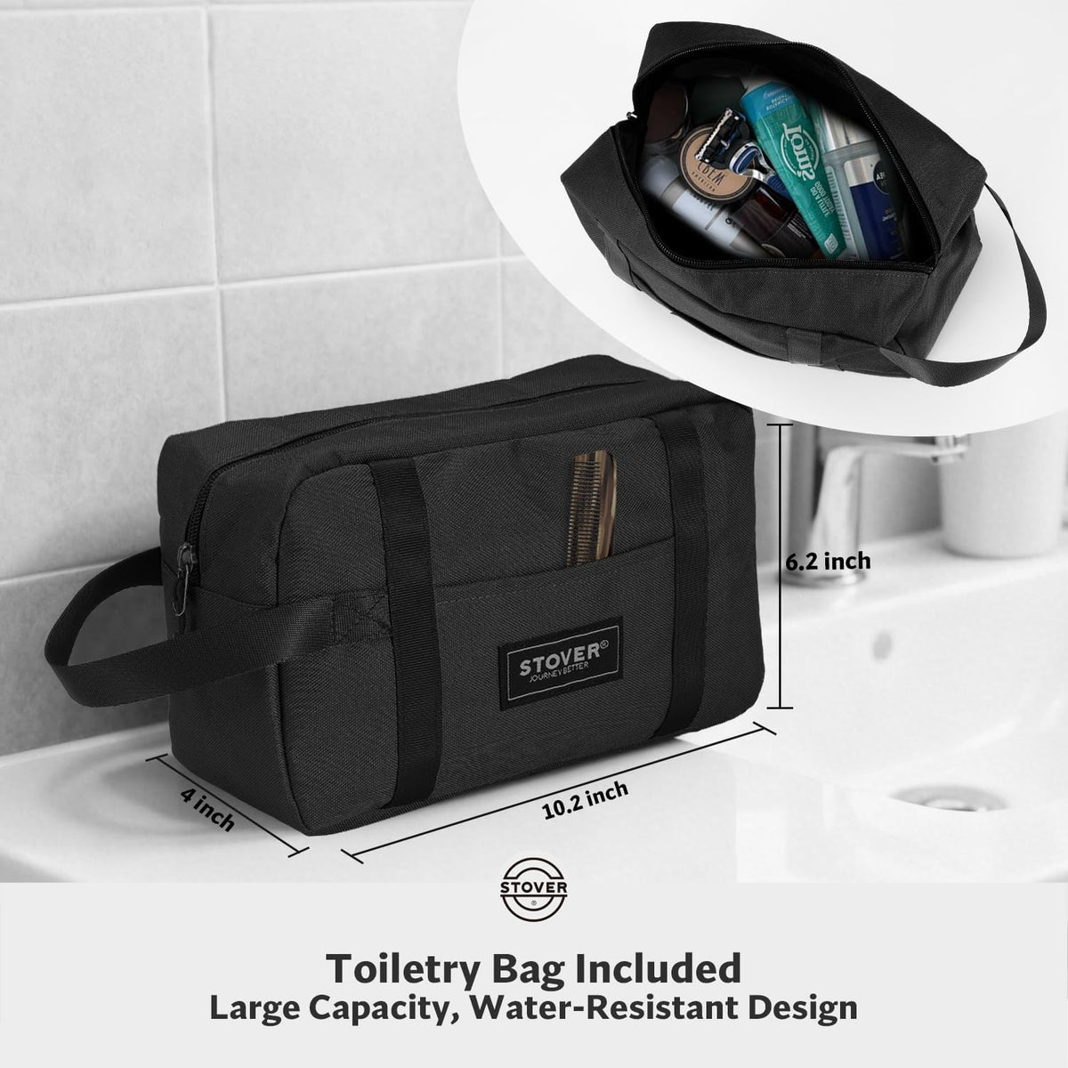45/80/100L Rolling Duffel Bag with Wheels, X-Large Durable Travel Duffle + Toiletry Bag, Heavy Duty, Packable with Shoulder Straps- Use as Luggage or Backpack, Men/Women (Black)