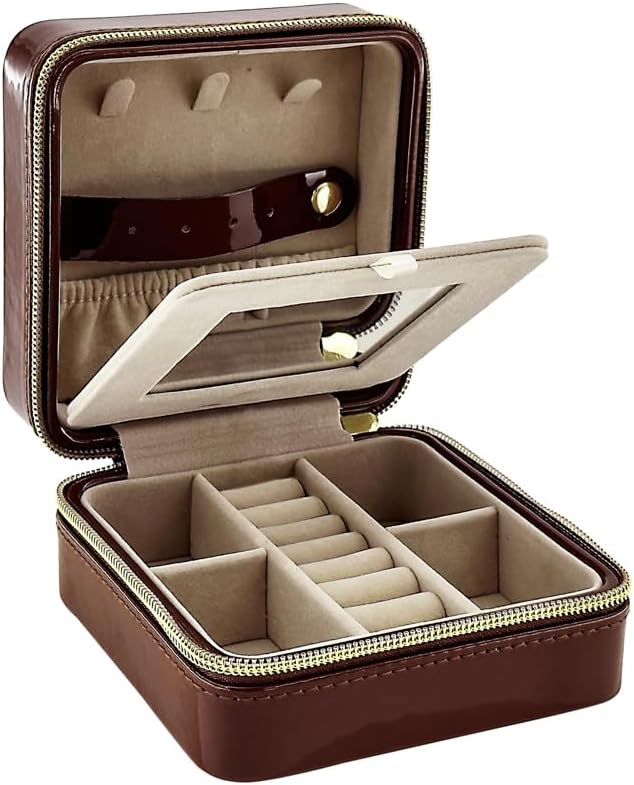 Pearl Travel Jewelry Case (Brown)