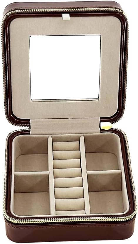 Pearl Travel Jewelry Case (Brown)