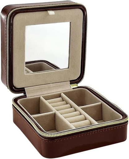 Pearl Travel Jewelry Case (Brown)