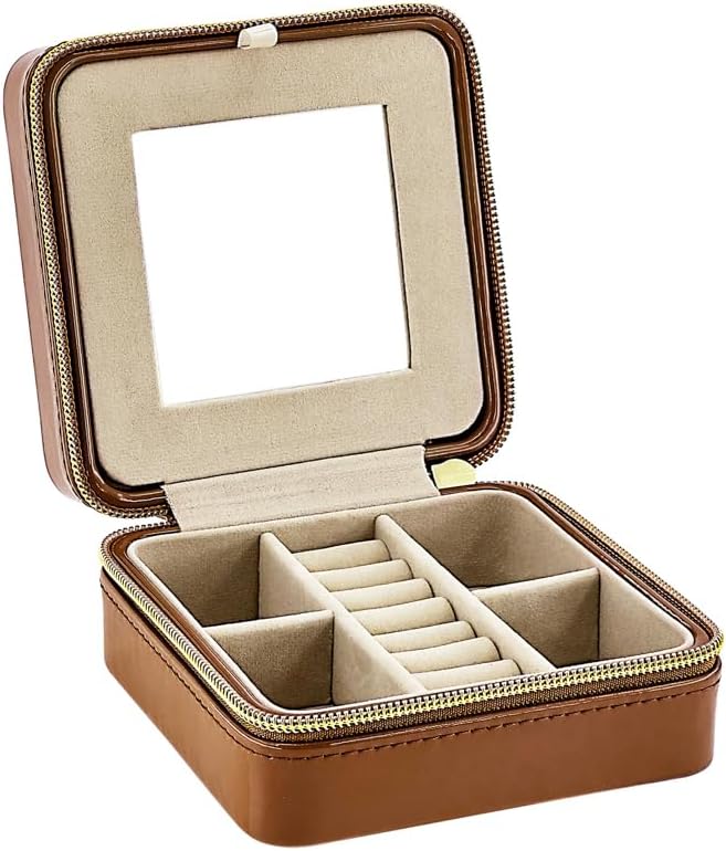 Pearl Travel Jewelry Case (Brown)