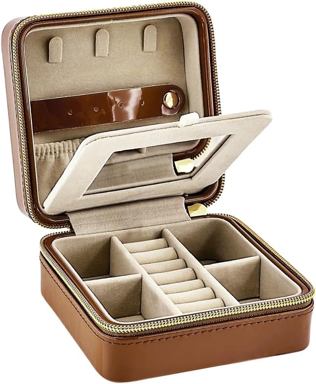 Pearl Travel Jewelry Case (Brown)
