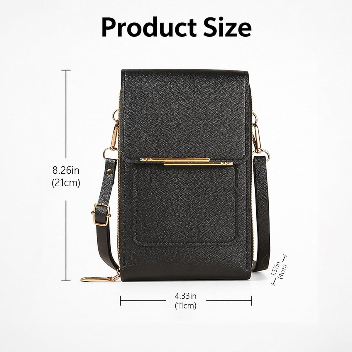 Touchscreen Crossbody Bag, RFID Anti-Theft Phone Purse, Multi Pocket Leather Bag with Adjustable Strap for Women