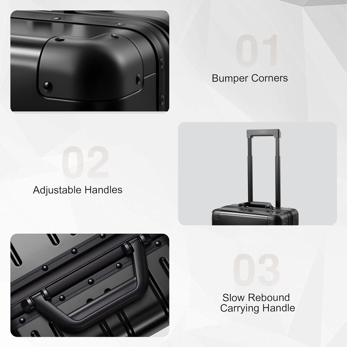 All Aluminum Carry On Luggage 22x14x9 Airline Approved，Zipperless Luggage Premium Aluminum Suitcase Luggage, Hard Shell Carry On Luggage with Spinner Wheels (black, 20inch)