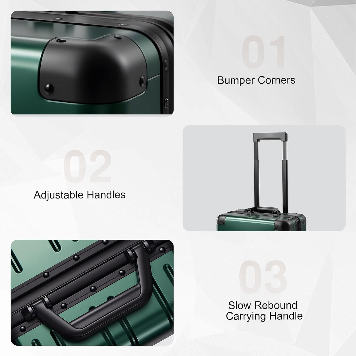 All Aluminum Carry On Luggage 22x14x9 Airline Approved，Zipperless Luggage Premium Aluminum Suitcase Luggage, Hard Shell Carry On Luggage with Spinner Wheels (black, 20inch)