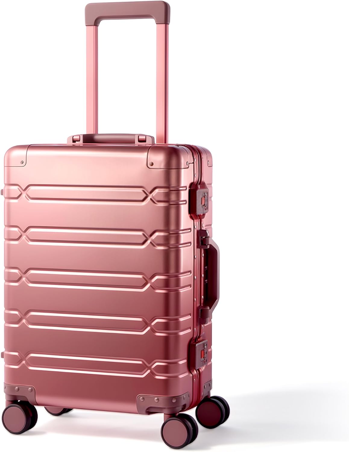 All Aluminum Carry On Luggage 22x14x9 Airline Approved，Zipperless Luggage Premium Aluminum Suitcase Luggage, Hard Shell Carry On Luggage with Spinner Wheels (black, 20inch)
