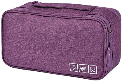 Travel Bra Underwaer Organizer Compact Lingerie Box Fornight Toiletry Bag (Purple)