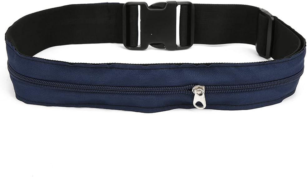 Anti Theft Money Belt with Zipper Pocket, Sports Waist Bag for Running Travel, Concealed Wallet Belt for Outdoor Activities, Secure Hidden Pouch for Cash Cards Valuables (5CM)