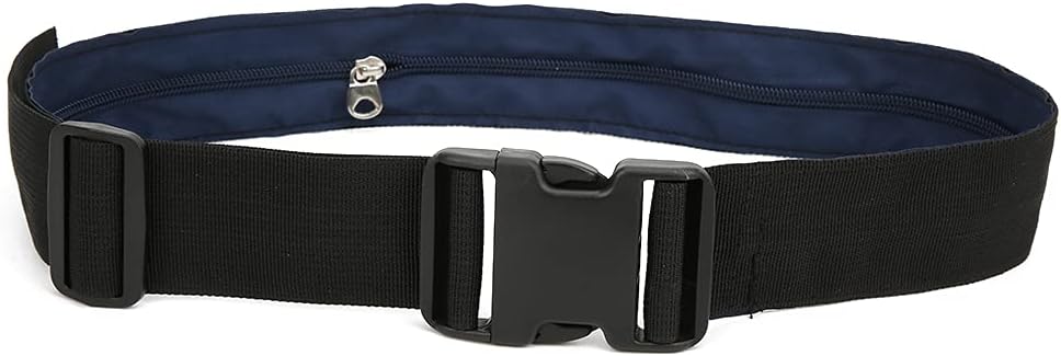Anti Theft Money Belt with Zipper Pocket, Sports Waist Bag for Running Travel, Concealed Wallet Belt for Outdoor Activities, Secure Hidden Pouch for Cash Cards Valuables (5CM)