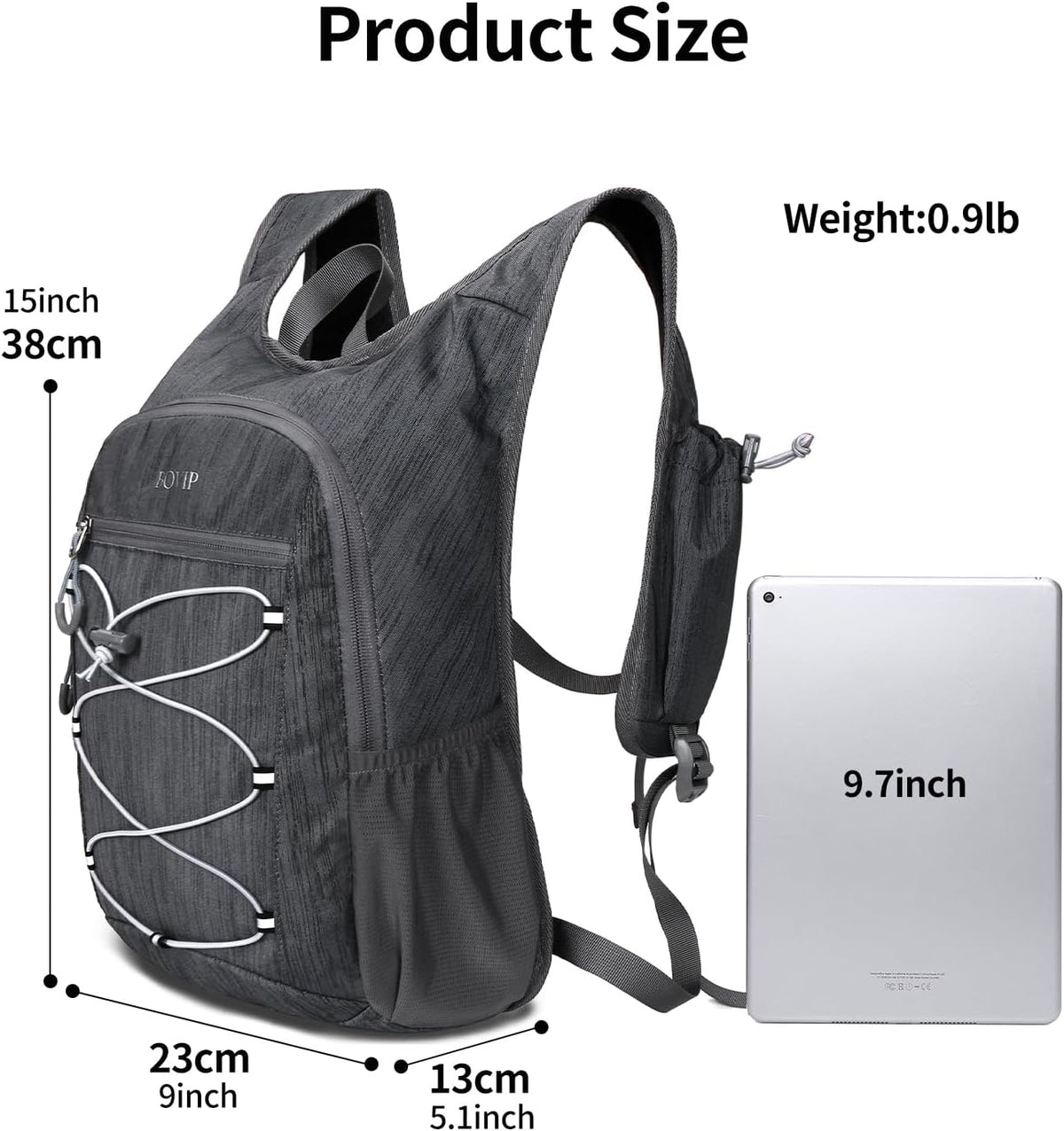 20L Hiking Backpack Lightweight Packable Hiking Daypack Small Travel Outdoor Foldable Shoulder Bag Gray