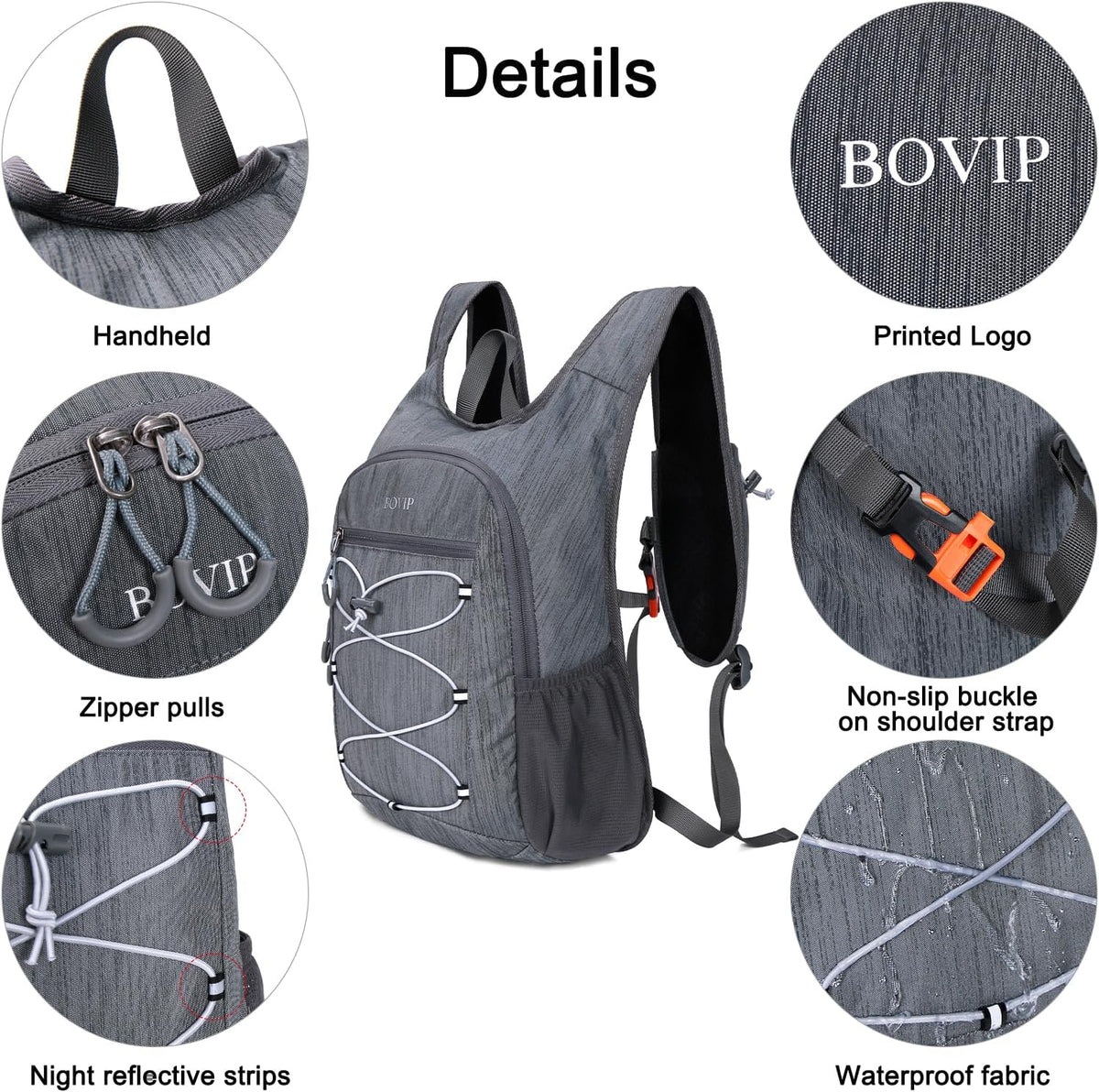 20L Hiking Backpack Lightweight Packable Hiking Daypack Small Travel Outdoor Foldable Shoulder Bag Gray