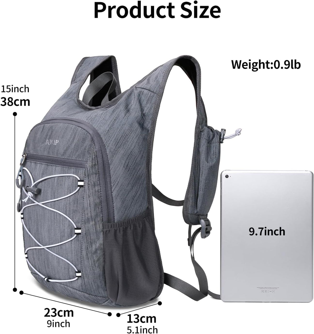 20L Hiking Backpack Lightweight Packable Hiking Daypack Small Travel Outdoor Foldable Shoulder Bag Gray