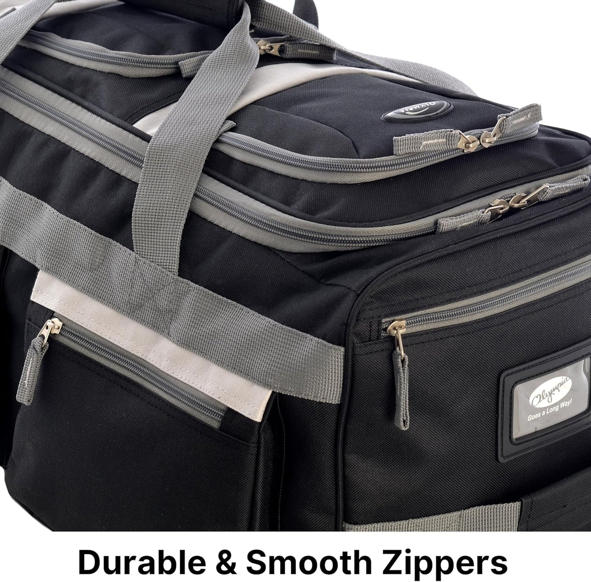 . 29 inch Jumbo Size 8 Pockets Wheeled Rolling Duffel Bag Water Resistant Luggage Lightweight Travel Suitcase with Retractable Handle
