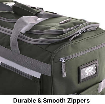 . 29 inch Jumbo Size 8 Pockets Wheeled Rolling Duffel Bag Water Resistant Luggage Lightweight Travel Suitcase with Retractable Handle