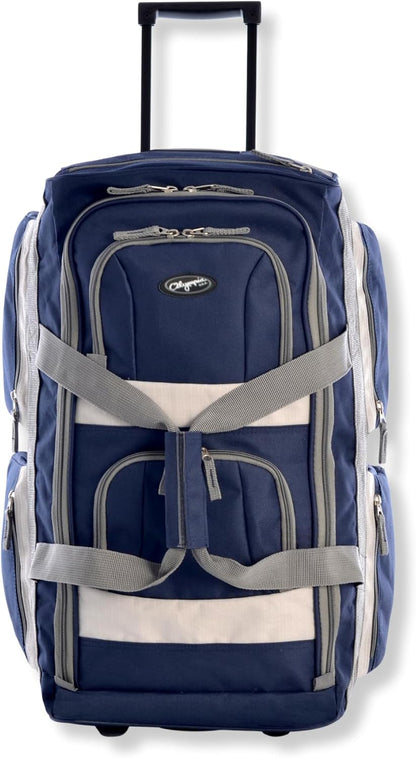 . 29 inch Jumbo Size 8 Pockets Wheeled Rolling Duffel Bag Water Resistant Luggage Lightweight Travel Suitcase with Retractable Handle