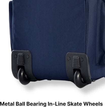 . 29 inch Jumbo Size 8 Pockets Wheeled Rolling Duffel Bag Water Resistant Luggage Lightweight Travel Suitcase with Retractable Handle