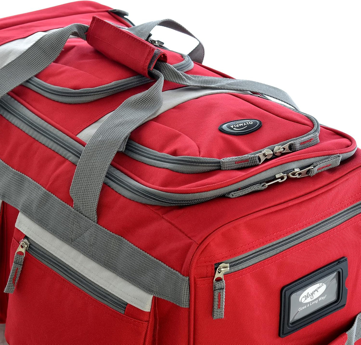 . 29 inch Jumbo Size 8 Pockets Wheeled Rolling Duffel Bag Water Resistant Luggage Lightweight Travel Suitcase with Retractable Handle