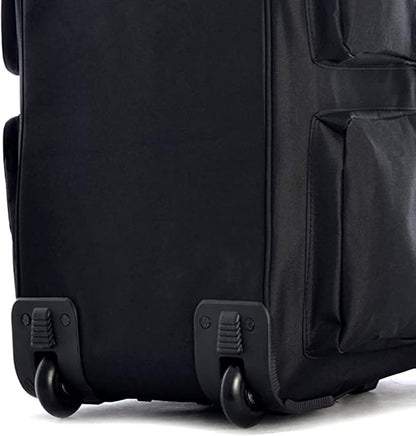 . 29 inch Jumbo Size 8 Pockets Wheeled Rolling Duffel Bag Water Resistant Luggage Lightweight Travel Suitcase with Retractable Handle