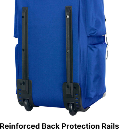 . 29 inch Jumbo Size 8 Pockets Wheeled Rolling Duffel Bag Water Resistant Luggage Lightweight Travel Suitcase with Retractable Handle