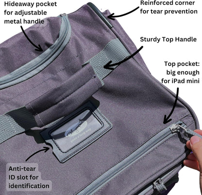 . 29 inch Jumbo Size 8 Pockets Wheeled Rolling Duffel Bag Water Resistant Luggage Lightweight Travel Suitcase with Retractable Handle