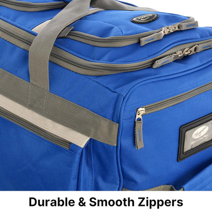 . 29 inch Jumbo Size 8 Pockets Wheeled Rolling Duffel Bag Water Resistant Luggage Lightweight Travel Suitcase with Retractable Handle