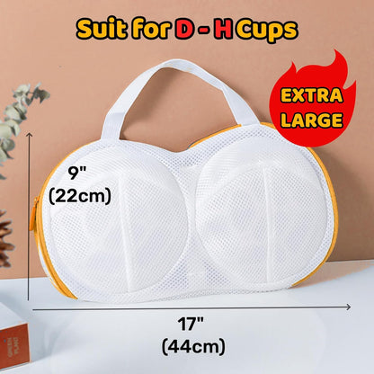 3Pcs Bra Wash Bags for Laundry Lingerie Underwear Brassiere Bag Set for Washing Machine With Zipper Women Delicates Blue (A to C Cups)
