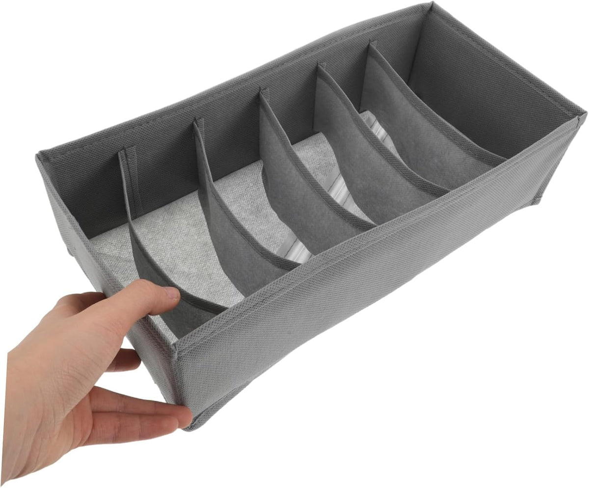 3pcs Drawer Organizer Clothes Storage Bins with 6 Compartments Each, Foldable Cloth Underwear Storage Boxes for Bras and Belts, Versatile Closet and Bedroom Divider Organizer